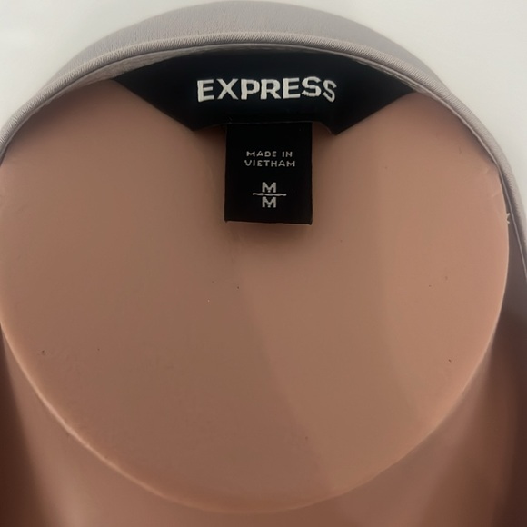 EXPRESS COWEL NECK GREY SILVER SATUN BLOUSE - Picture 4 of 7